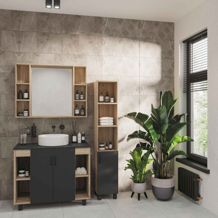 Столешница для ванной под раковину Grossman МДФ ФЛАЙ-100 см серая